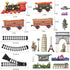TEMI Train Set for Kids 3-5, Rechargeable Red Train with Steam Engine, Cargo Car, Long Track, Gift for Boys & Girls