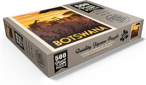 MyPuzzle Botswana Vintage Poster, Premium 500 Piece Jigsaw Puzzle for Adults