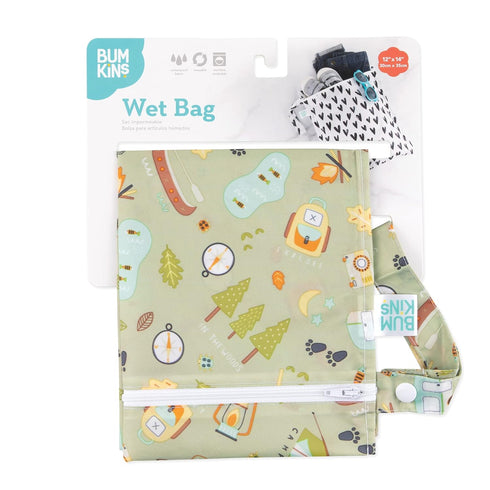 Bumkins Waterproof Wet Bag for Baby, Travel, Swim Suit, Cloth Diapers, Pump Parts, Pool, Gym Clothes, Toiletry, Strap