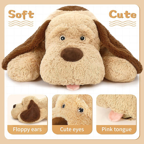 MorisMos Giant Dog Stuffed Animals 40", Large Brown Dog Puppy Plush, 40 inch Big Dog Pillow for Kids