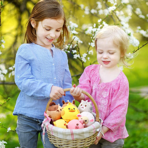 Skylety 9 Pcs Mini Plush Stuffed Animals Bulk, 3.15 Inch Cute Soft Decompress Toys for Kids