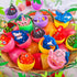 24 Pack Toys,2.7inch Kiss Monkey Prefilled Easter Eggs with Easter Eggs Filled with Sea Animal Pop Toys,Easter Basket