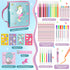 Set 4 5 6 7 8 9 10 Set 4-6-8 Unicorn Washable Markers with Glitter Pencil Case, Art Supplies for Kids Ages Years Old