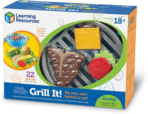 Set Learning Resources New Sprouts Grill It! Barbecue - Play Food for Kids, Kitchen Toys Accessories, Imaginative Play