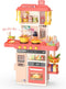 Kids Kitchen Play Set - Interactive 50Pcs Pretend Kitchen Toys with Realistic Sound Effects, Suitable for Ages 2-12