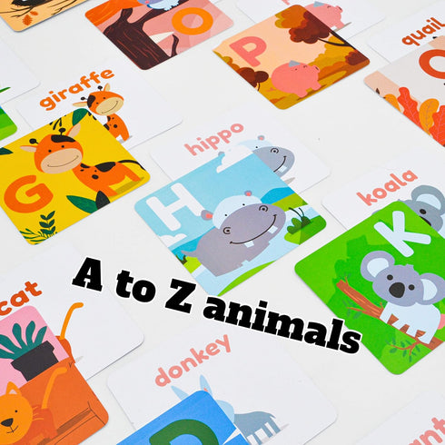 SplashEZ Bath Toys Flash Cards for Toddlers - 26 Alphabet Letters & Animal Words, Waterproof Baby Bath Books for