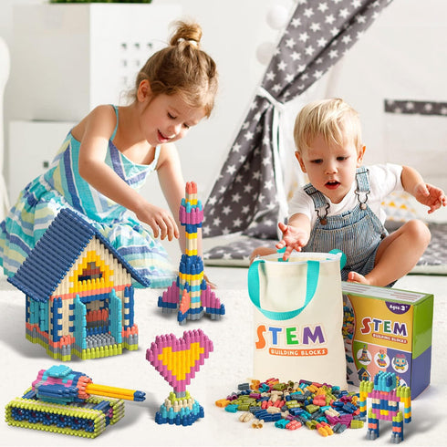 Kids 1120pcs Building Blocks Set, Educational STEM Toy for Boys and Girls, Learning Playset for Preschool Age 3+