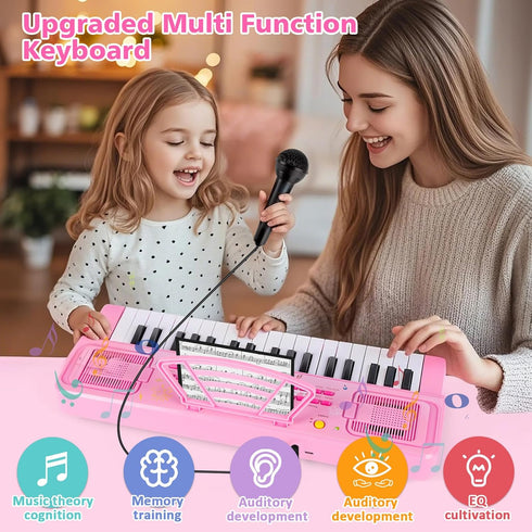 37 Kids Keyboard Piano, Keys Keyboard Electric Digital Piano, Early Learning Educational Musical Toys Piano for Kids