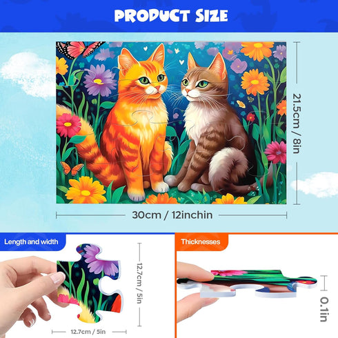 6 Packs Large Piece Jigsaw Puzzles for Elderly, Alzheimer's Cognitive Gift for Seniors, 6 Storage Bags (16&35)