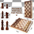 Magnetic Chess Board Set for Adults & Kids, 15" Wooden Folding Chess Game with Pieces Storage Slots