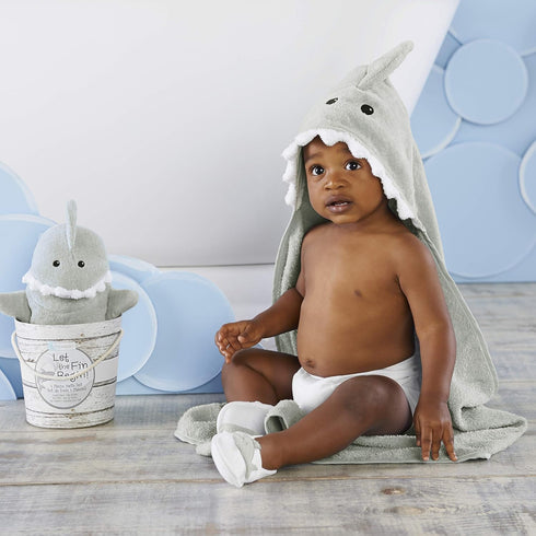 Set Baby Shark Baby Gift -Babies Bath Essentials, Newborn Baby Boy Gift, Shark-Themed Shower Gift
