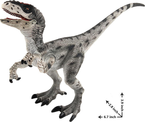 Gemini&Genius Velociraptor Dinosaur Toy for Kids, Realistic Raptor Action Figure with Movable Jaw and Hands
