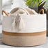 KAKAMAY Large Blanket Basket (20"x13"),Woven Baskets for storage Baby Laundry Hamper, Cotton