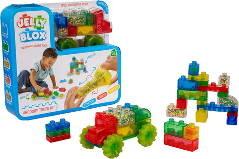 35 2+ Goliath Jelly Blox Vrroom! Truck Kit | Includes Blocks | Toddler & Preschool Building Blocks Kids Can Squeeze