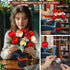 Panigkids Set Set Roses Flower Bouquet Building Kit, Artificial Roses Flower Bouquet Building with Vase, DIY Artificial