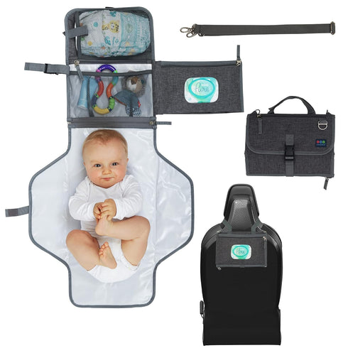 Portable Changing Pad - Waterproof Diaper Changing Mat - Foldable Diaper Changing Clutch Kit
