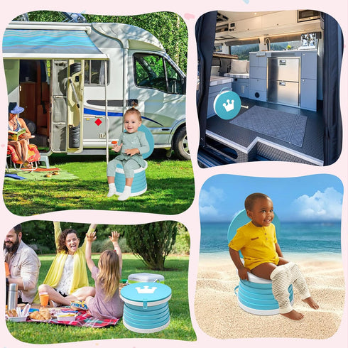 2026 30 Upgraded Portable Potty Chair for Toddlers with Splash-Proof Design, Foldable Travel Potty with Bag & Refills