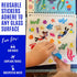 Kids Travel Educational Activity Book with Washable Markers, Car and Airplane Activities, Reusable Stickers, Ages 4-6