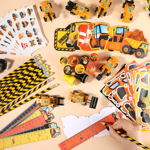96Pcs Set BenLouis Construction Party Favors Excavator Tractor Theme School Stationery Bulk for Kids Construction
