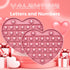 Pink Heart Shaped Pop Bubble Fidget Toy, Valentines Sensory Toy with Letters & Numbers for Kids