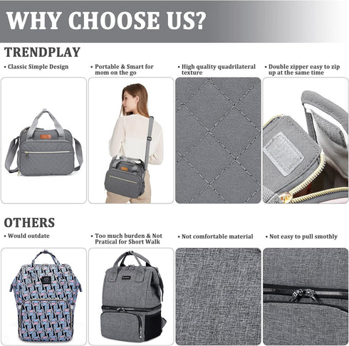 Small Diaper Bag Tote for Girls Baby Nappy Bag - Travel&Outdoor Stroller Organizer Cute Diaper Maternity Bag for Mom