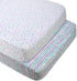 Dreams & Doodles 2 Pack Microfiber Fitted Crib Sheets for Baby Girl,