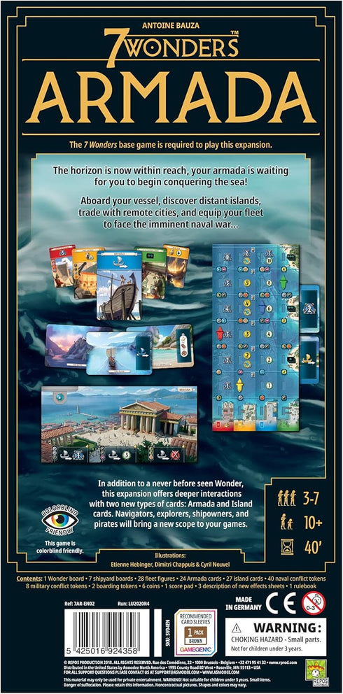 7 Wonders Armada Board Game EXPANSION (New Edition) | Family Strategy Game for 3-7 Players Ages 10+