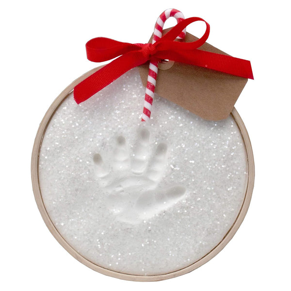 Child to Cherish First Christmas Ornament Kit with Wooden Ring, Glitter Baby Handprint