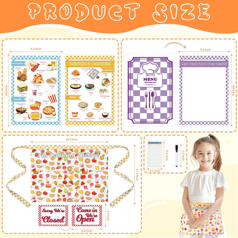 SHIQIKEJIPTY 7 Set Set Pieces Restaurant Server Play Toys Pretend Play Restaurant Food Kids Waitress Pretend Restaurant