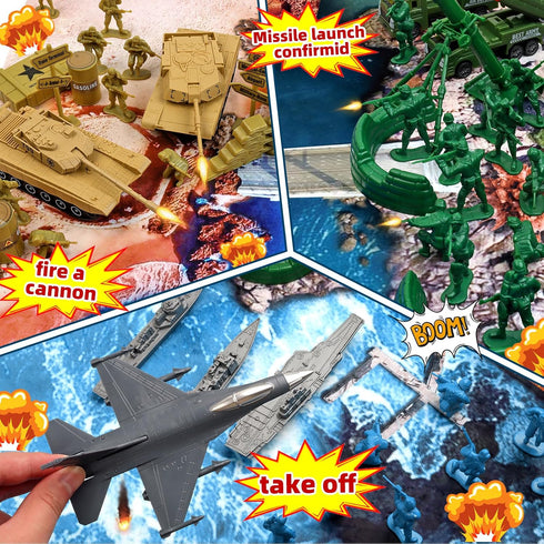 Kaelinda 4-7 6-8 8-12, Playset Army Men Action Figures, Army Toys for Boys Age Toy Soldiers Including Military Action