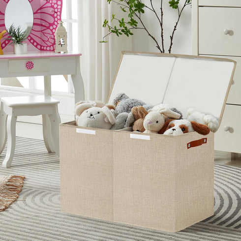 Closet 25"x13"x16" Bagnizer Large Toy Storage Box with Lids, Collapsible Sturdy Baby Storage Organizer Chest Bin Basket
