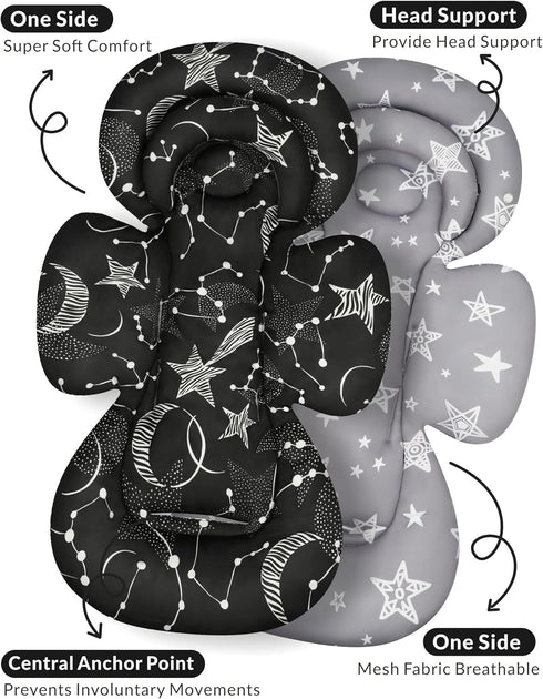 TinlyFinly Infant Car Seat Insert with Removable Cushion for Preemie to Toddler, Reversible Newborn Carseat Insert