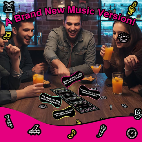DANACNPR 2-10 Game,125 Party Game-Ultimate Music Trivia Challenge for Players,New Music Version of Family Card Lyric