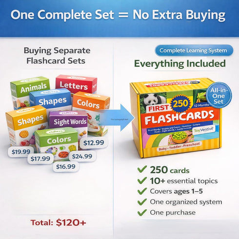 500 1-3 1 1 Words Thick & Sturdy Learning Flash Cards for Toddlers with Rings - Year Old Girl Gifts - Educational