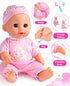 Playset 12-inch 1-6, 12" GAGAKU Baby Doll Stroller with Doll & Accessories, Foldable Lightweight Toy Stroller
