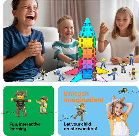 Set Pack Playset PTA12 Picasso Toys Magnetic Action Figures Character Law Enforcement for Construction Building Block