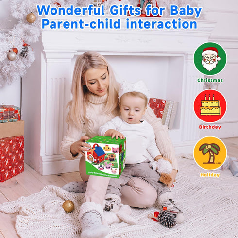 Auney 6-12 6-12 1 Baby Toys Months - Soft Barn with Stuffed Farm Animals, Rattles, Textures, Mirror, Play mat - Toddler