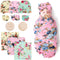 DRESHOW BQUBO Floral Swaddles for Baby Girl Newborn Receiving Blanket with Bow
