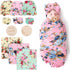 DRESHOW BQUBO Floral Swaddles for Baby Girl Newborn Receiving Blanket with Bow