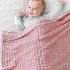 HOMRITAR Baby Blanket for Girls Super Soft Fuzzy Cozy Warm Toddler Blanket with 3D Jacquard Square Grid Design, Lightweight Flannel Bed Blanket for All Seasons Pink 30 x 40 Inch by HOMRITAR