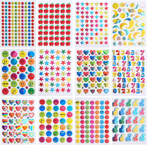 Coopay 7060 Pieces Teacher Stickers Mega Variety Pack for Kids, Reward Incentive Stickers for Classroom Supplies