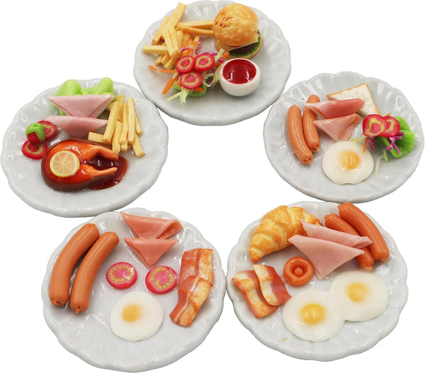 Mixed 5 Assorted Breakfast Sausage Dollhouse Miniature Food Collectibles