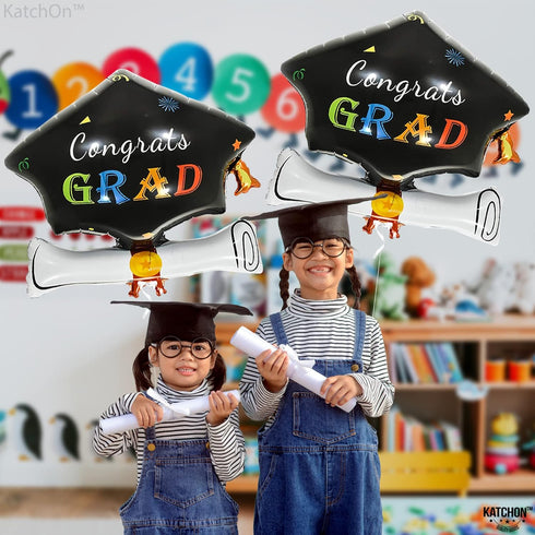 KatchOn Graduations Cap Balloons - Big 24 Inch | Graduation Hat Balloons for 2025 Party Decorations