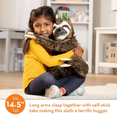 Melissa & Doug Lifelike Plush Sloth Stuffed Animal, 12W x 14.5H x 9D in