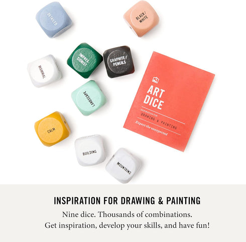 Two Tumbleweeds Art Dice - Drawing & Painting Game for Adults, Set of 9 Dice for Creative Inspiration and Classroom Use