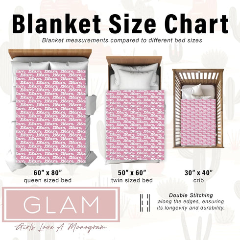 Ships Next Day - Personalized Name Kids Blankets for Girls and Boys with Name - Printed in America - Throw Blanket