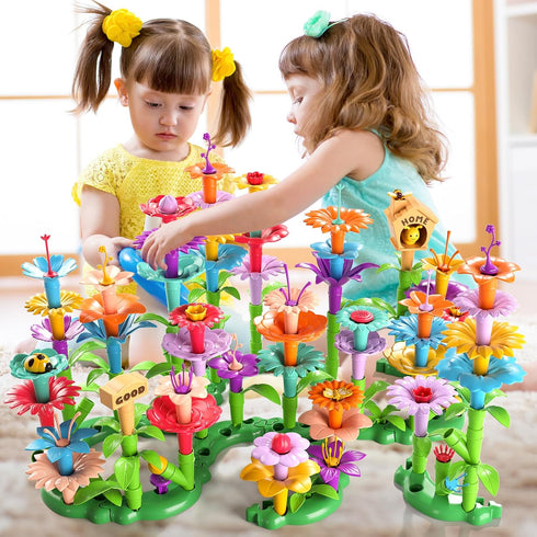 Garbo Star 148PCS 3 4 5 6 3 4 5 3-5 Flower Garden Building Toys for Year Old Girls, Educational Activity Preschool