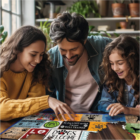 1000 24"x30" White Mountain Piece Jigsaw Puzzle Dog Quotes Collage Puzzles with Large Pieces Gift for Adults and Family