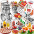Play Kitchen Accessories, Large Stainless Steel Toddler Cooking Set, Kids Kitchen Playset