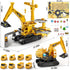 3-5 3 4 5 6 Construction Excavator Toys for Boys Year Old - Engineering Digger Race Tracks with Excavator Crane, Car